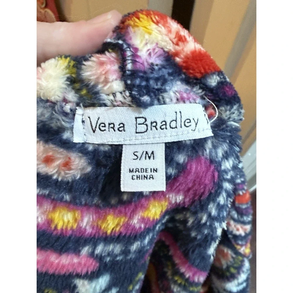 Vera Bradley Womens Multicolored Small Medium Long Sleeve Robe With Hood